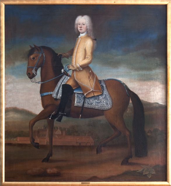 Til højre Jørgen Scheel som 11-årig malet af Gustavus von Lode, 1729.