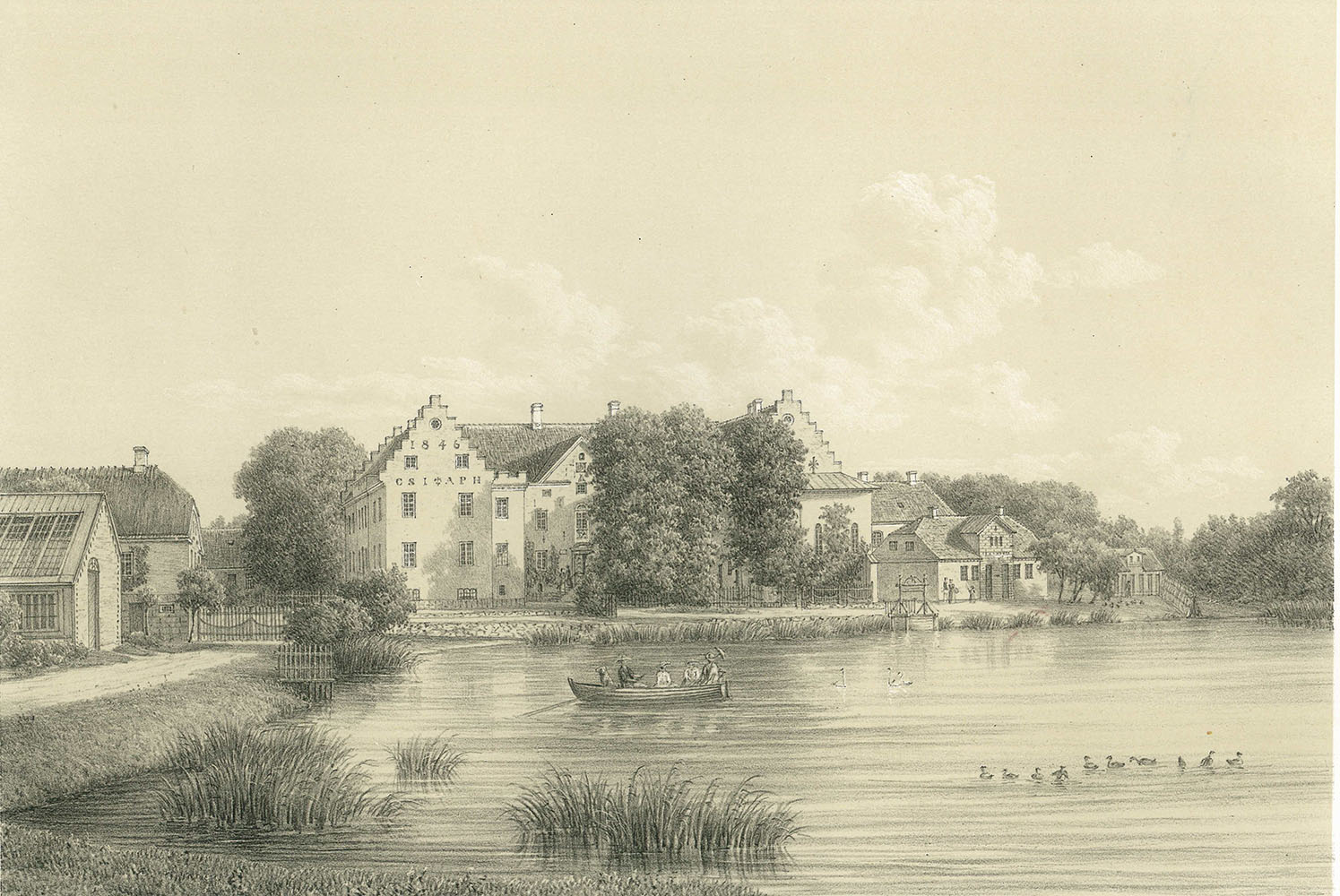 Ravnholt malet af Ferdinand Richardt.