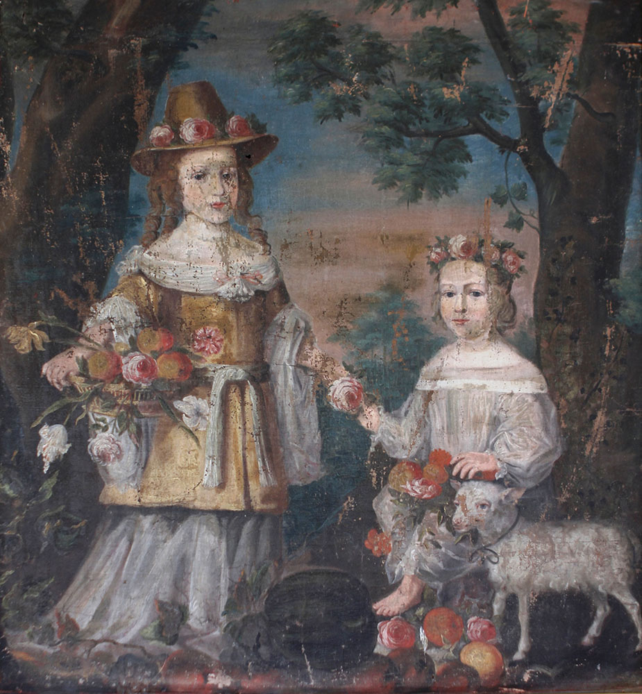 Elisabeth Sophie og lillesøsteren Jytte Kristine portrætteret som ganske små. Elisabeth Sophie blev 30 år, mens Jytte Kristine døde som lille. Maleriets kunstner kendes ikke, men det må være fremstillet i 1660'erne.