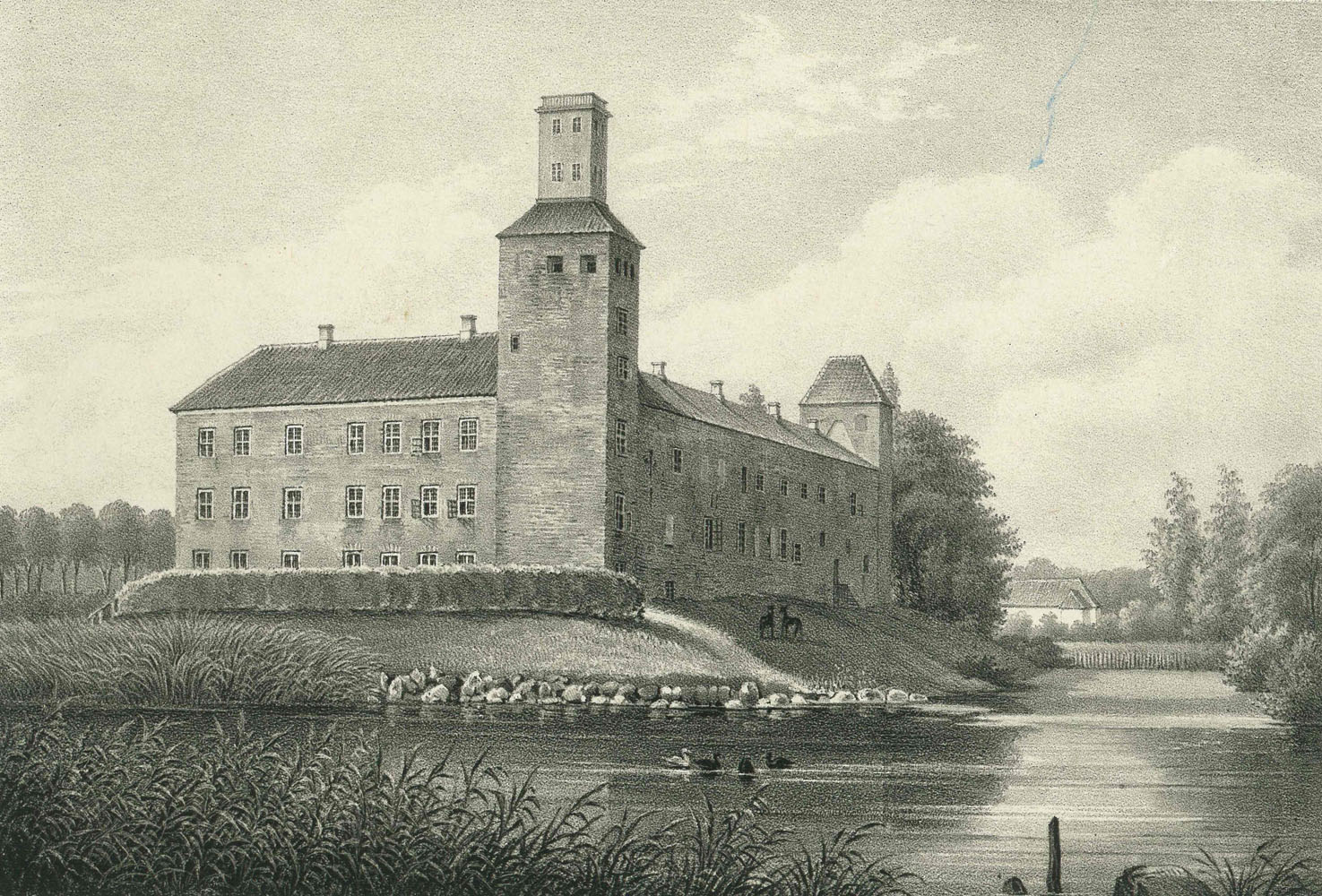 Ålholm malet af Ferdinand Richardt, 1854.