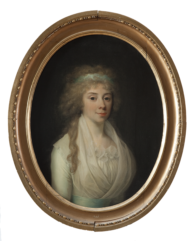 Den smukke komtesse Christiane Mette Bille Brahe malet af Jens Juel, 1794.